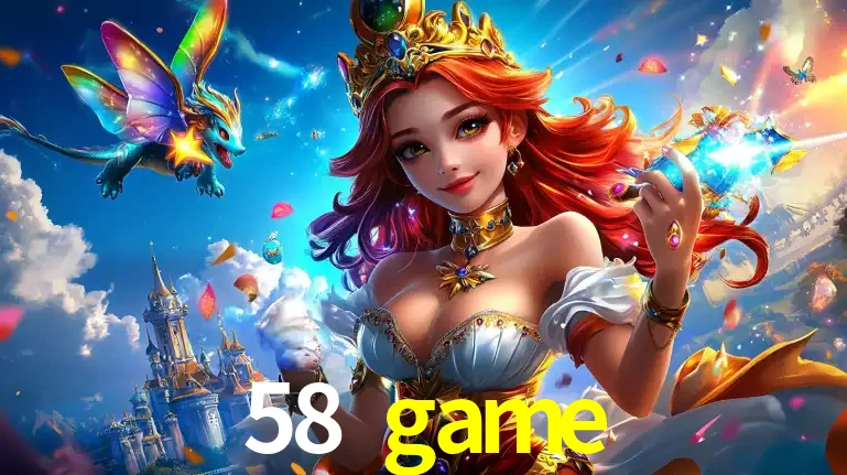 A princesa de um reino de fantasia mágico, com seu pequeno dragão, apresentando um mundo de prêmios encantados nos jogos de caça-níqueis do cassino 58 game.
